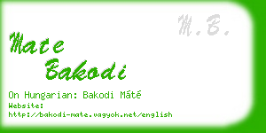 mate bakodi business card