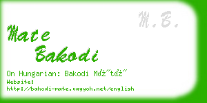 mate bakodi business card